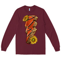 Burgundy sport basketball lightning bolt Long Sleeve Tee - texasbilliewilder
