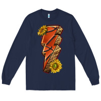 Navy sport basketball lightning bolt Long Sleeve Tee - texasbilliewilder