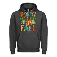 Charcoal Heather howdy fall Zipper Hoodie - Zillion Design Studio