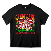 Black Candy Cane Christmas Club Heavy Core Tee - CowhideDigitalArt