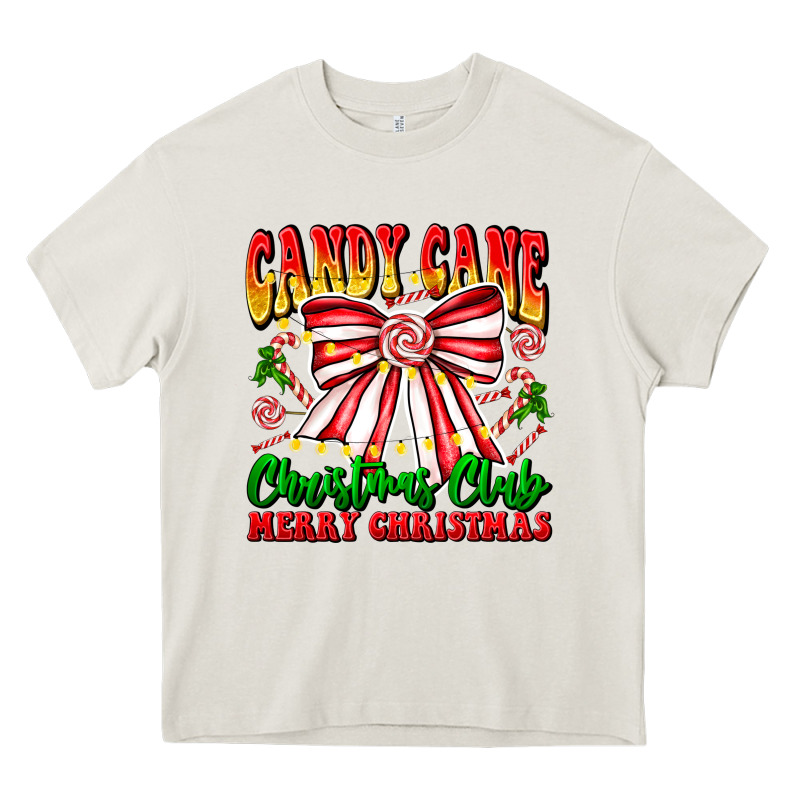 Candy Cane Christmas Club Heavy Core Tee by CowhideDigitalArt | Teevron