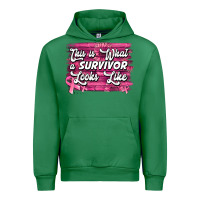 Emerald This is what a survivor looks like Breast Cancer Urban Hoodie - NancyCooperArtShop