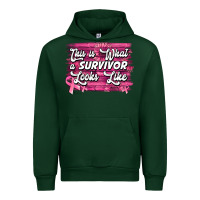 Forest Green This is what a survivor looks like Breast Cancer Urban Hoodie - NancyCooperArtShop