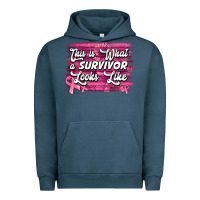 Pigment Midnight Navy This is what a survivor looks like Breast Cancer Urban Hoodie - NancyCooperArtShop