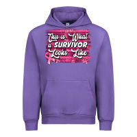 Tulip This is what a survivor looks like Breast Cancer Urban Hoodie - NancyCooperArtShop