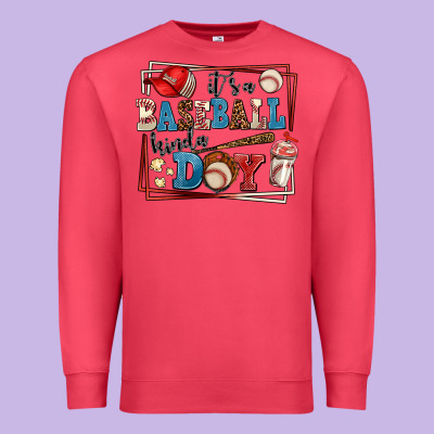 Its A Baseball Kinda Day Premium Sweatshirt Designed By Adodesignshop