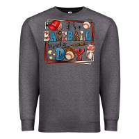 Charcoal Heather its a baseball kinda day Premium Sweatshirt - AdoDesignShop