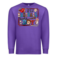 Purple its a baseball kinda day Premium Sweatshirt - AdoDesignShop