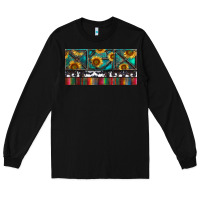 Black Rusty Sunflowers with Cowhide and Turquoise Long Sleeve Tee - RanaPortraitStore