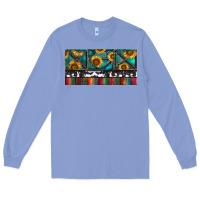 Colony Blue Rusty Sunflowers with Cowhide and Turquoise Long Sleeve Tee - RanaPortraitStore