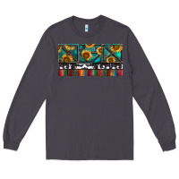 Smoke Rusty Sunflowers with Cowhide and Turquoise Long Sleeve Tee - RanaPortraitStore