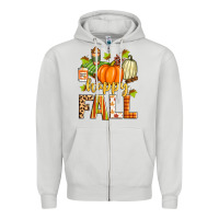 Dove Grey happy fall Zipper Hoodie - Zillion Design Studio