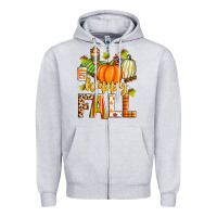 Heather Grey happy fall Zipper Hoodie - Zillion Design Studio