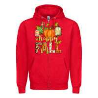 Red happy fall Zipper Hoodie - Zillion Design Studio