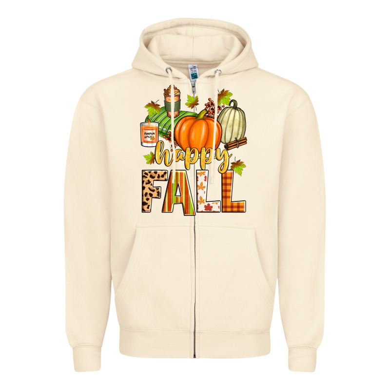 Happy Fall Zipper Hoodie by Zillion Design Studio | Teevron