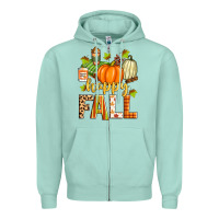 Seafoam happy fall Zipper Hoodie - Zillion Design Studio