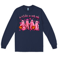 Navy in october we wear pink ghosts Long Sleeve Tee - AdoDesignShop