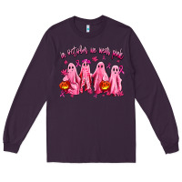 Plum in october we wear pink ghosts Long Sleeve Tee - AdoDesignShop
