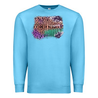 Ocean Blue Leopard, Cowhide, Wood Pattern Frame Premium Sweatshirt - Bettercallsaul