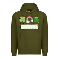 Army Green st patrick's trio name patch Premium Hoodie - MaliasSmallBusiness