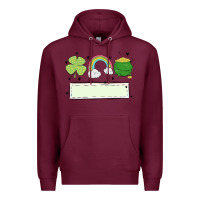 Burgundy st patrick's trio name patch Premium Hoodie - MaliasSmallBusiness