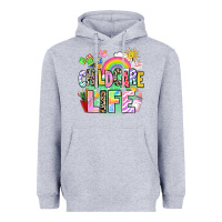 Heather Grey childcare life Heavyweight Hoodie - AdoDesignShop