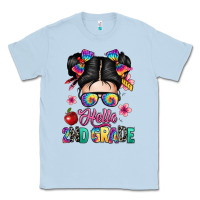 Dusty Blue hello second grade kid Classic Tee - texasbilliewilder