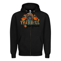 Black thankful and blessed Zipper Hoodie - RanaPortraitStore