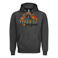 Charcoal Heather thankful and blessed Zipper Hoodie - RanaPortraitStore