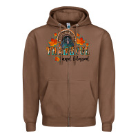 Chestnut thankful and blessed Zipper Hoodie - RanaPortraitStore