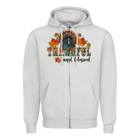 Dove Grey thankful and blessed Zipper Hoodie - RanaPortraitStore