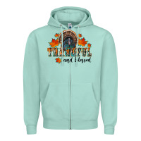 Seafoam thankful and blessed Zipper Hoodie - RanaPortraitStore