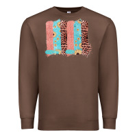 Chestnut Sunflower Leopard Jute Pattern Brushstrokes Premium Sweatshirt - Bettercallsaul