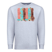 Heather Grey Sunflower Leopard Jute Pattern Brushstrokes Premium Sweatshirt - Bettercallsaul