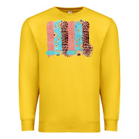 Lemon Sunflower Leopard Jute Pattern Brushstrokes Premium Sweatshirt - Bettercallsaul