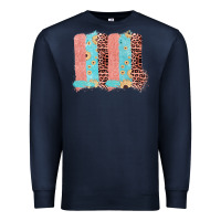 Navy Sunflower Leopard Jute Pattern Brushstrokes Premium Sweatshirt - Bettercallsaul