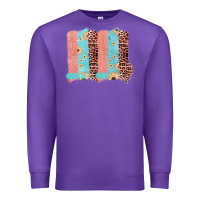 Purple Sunflower Leopard Jute Pattern Brushstrokes Premium Sweatshirt - Bettercallsaul