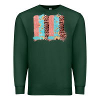 Sports Green Sunflower Leopard Jute Pattern Brushstrokes Premium Sweatshirt - Bettercallsaul