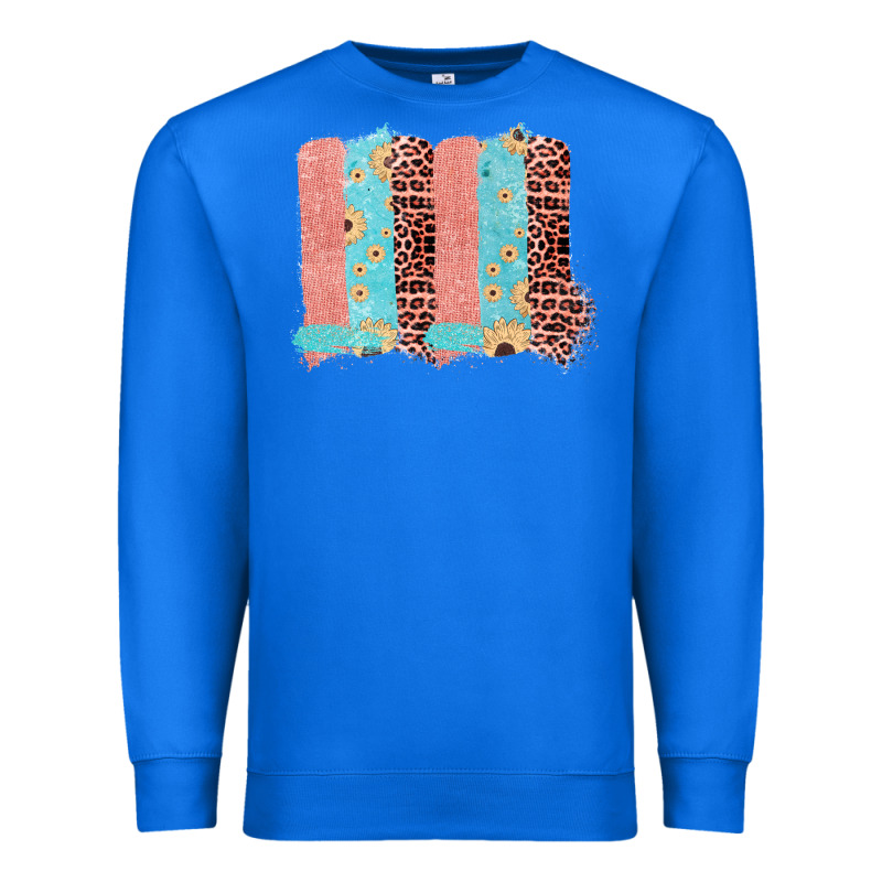 Sunflower Leopard Jute Pattern Brushstrokes Premium Sweatshirt by Bettercallsaul | Teevron