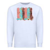 White Sunflower Leopard Jute Pattern Brushstrokes Premium Sweatshirt - Bettercallsaul