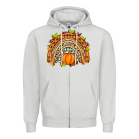 Dove Grey fall rainbow Zipper Hoodie - Zillion Design Studio