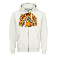 Oatmeal Heather fall rainbow Zipper Hoodie - Zillion Design Studio