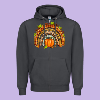 Fall Rainbow Zipper Hoodie Designed By Zillion Design Studio