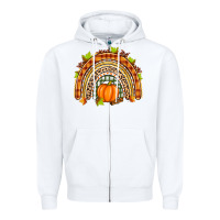 White fall rainbow Zipper Hoodie - Zillion Design Studio