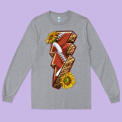 Long Sleeve Tee sport football  lightning bolt
