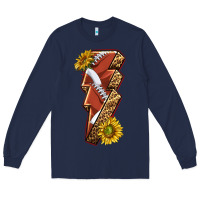 Navy sport football  lightning bolt Long Sleeve Tee - texasbilliewilder