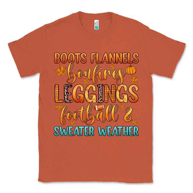 Boots Flannels Bonfires Leggins Football Classic Tee by Zillion Design Studio | Teevron