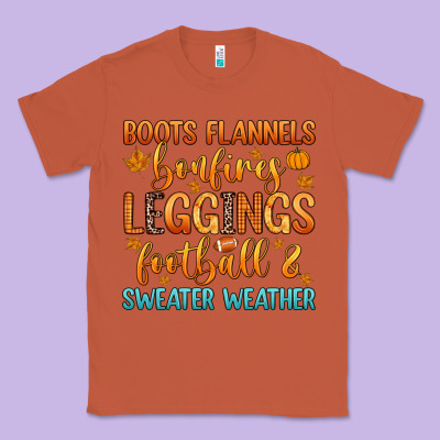 Boots Flannels Bonfires Leggins Football Classic Tee Designed By Zillion Design Studio