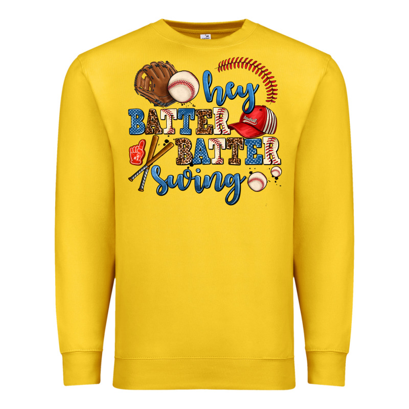 Hey Batter Batter Swing Premium Sweatshirt by AdoDesignShop | Teevron