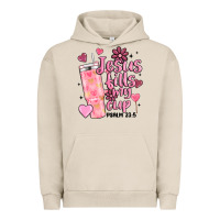 Pigment French Oak valentine jesus fills my cup Urban Hoodie - MaliasSmallBusiness
